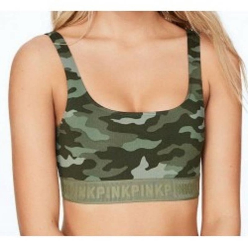 Pink camo sport bra